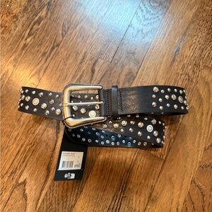 $275 NWT The Kooples Studded Black Leather Belt Sz 2 (M)